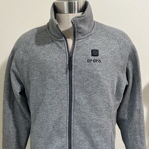 Ororo Heated Jacket Mens L Gray Zip Fleece Lined NO BATTERY INCLUDED
